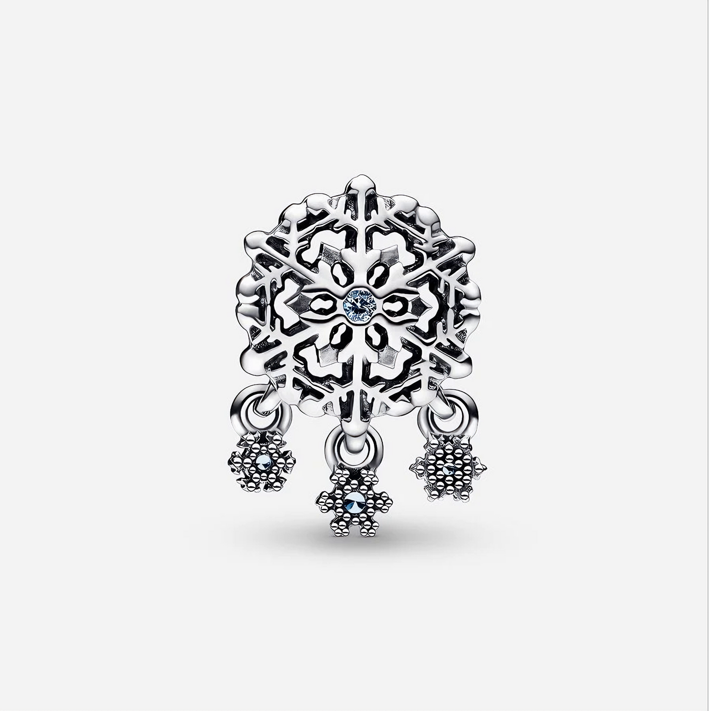 LUMİNA Kar Tanesi Charm – Işıltılı Mavi Taş Detaylı
